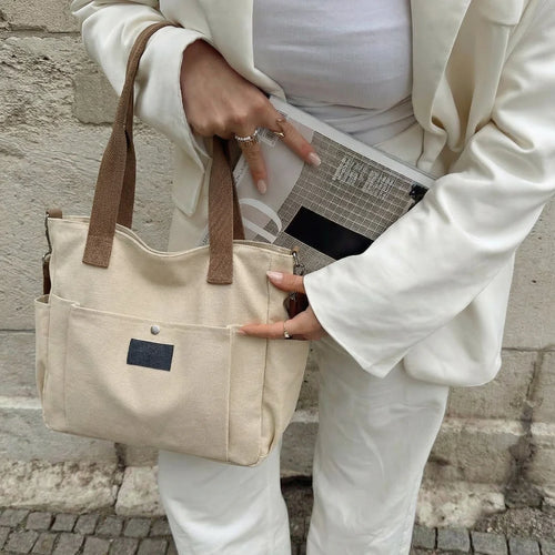 Canvas Tote Bag - Structured Everyday Carry, Fits 15.6" Laptops
