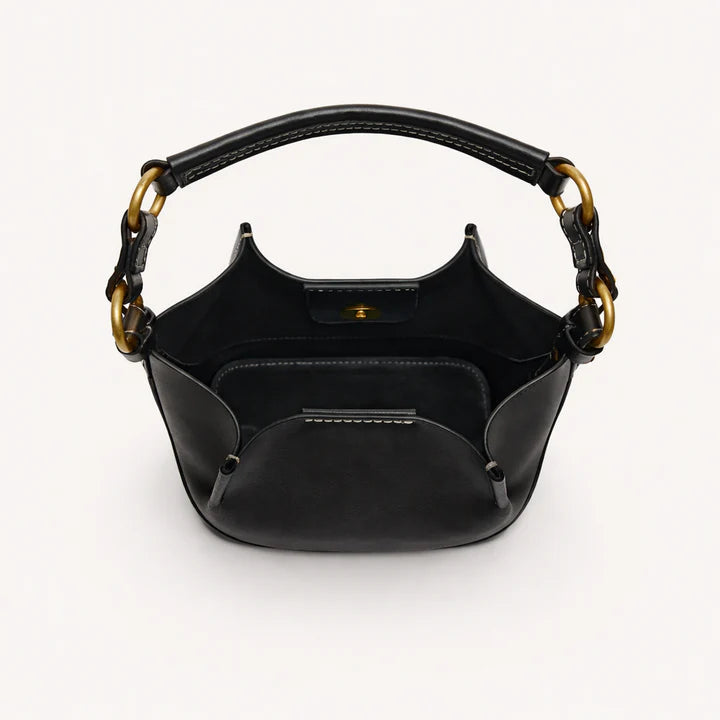 Women's Crossbody Bucket Bag with Canvas Strap